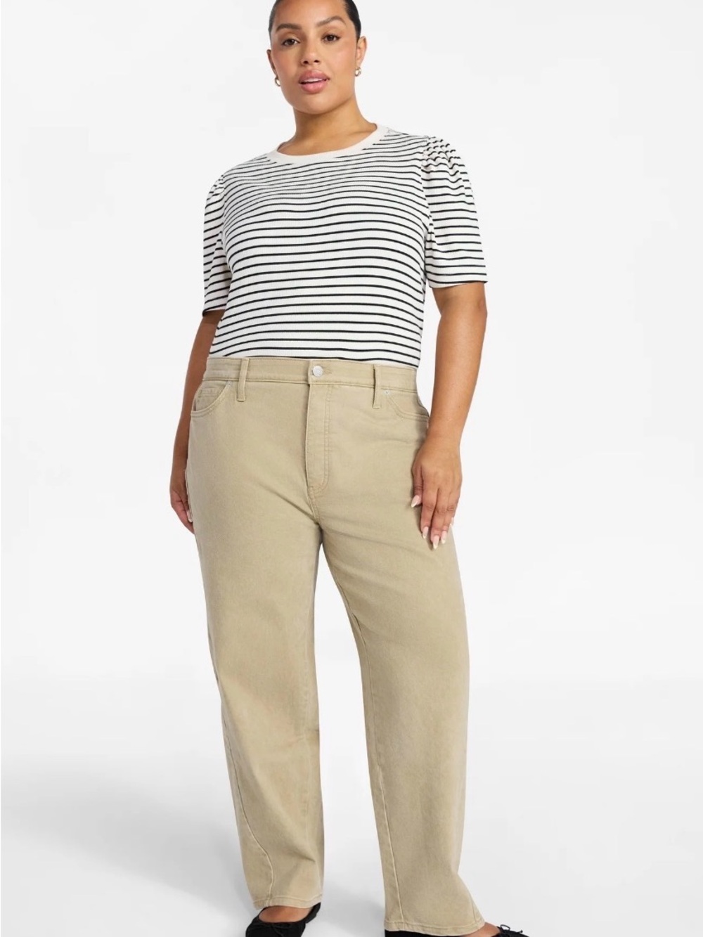 High rise barrel jeans